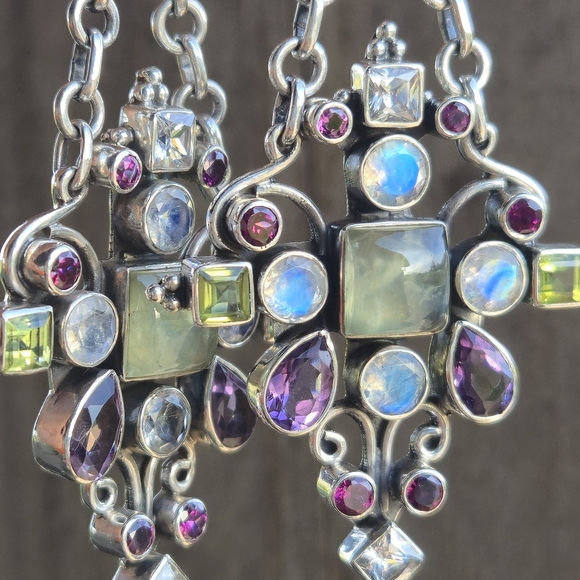 NICKY BUTLER LIMITED EDITION RAJ COLLECTION 925 Sterling Silver NB Earrings - Picture 14 of 15